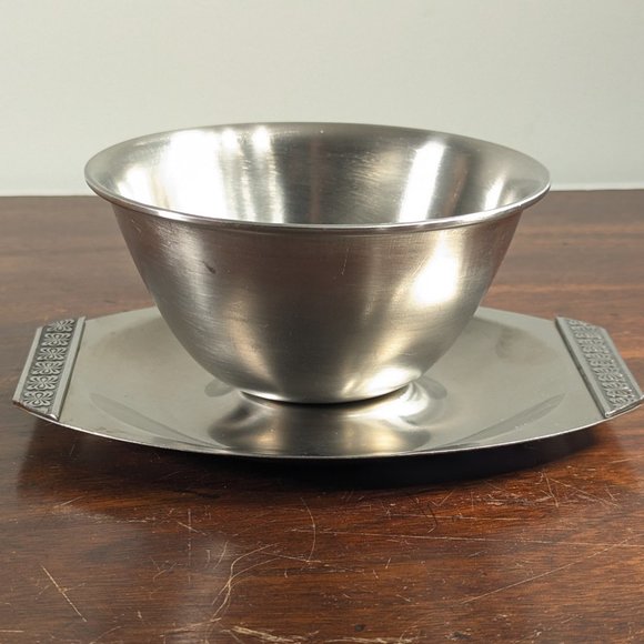 MCM stainless steel soup bowls Japan ´set´ of 3, sauce bowls with attached dish - Picture 3 of 12